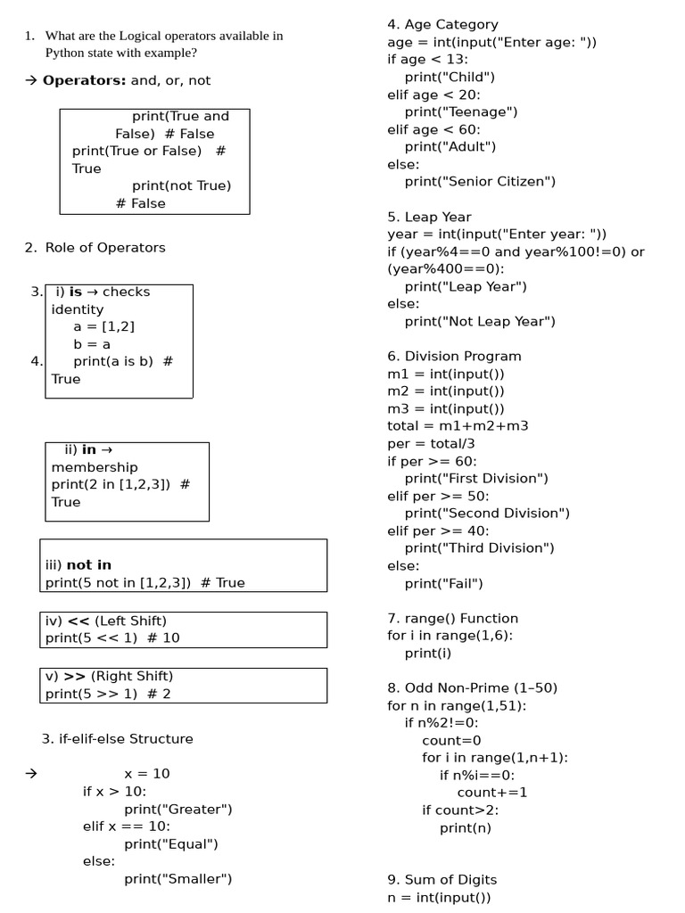 What Are The Logical Operators Available in Python State With Example ...
