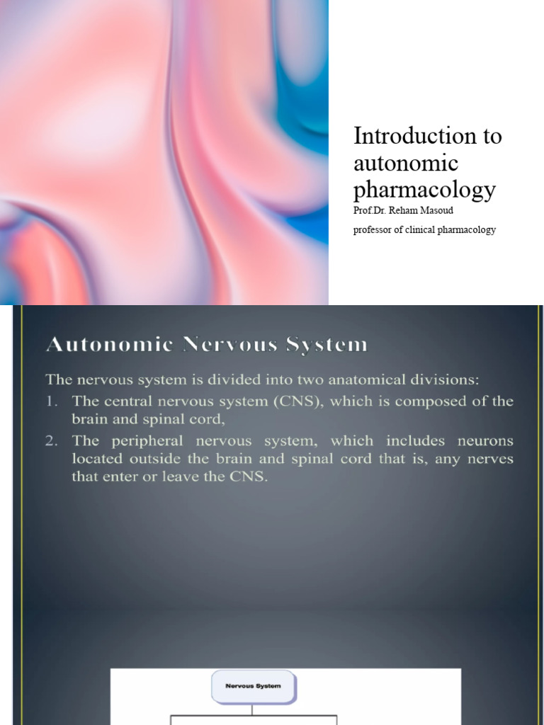 Autonomic Introduction | PDF | Autonomic Nervous System | Acetylcholine