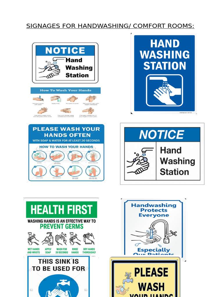 Signages For Handwashing Comfort Rooms | PDF