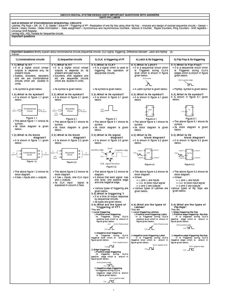 Unit3 Class Notes Digital System Design | PDF | Electrical Engineering ...