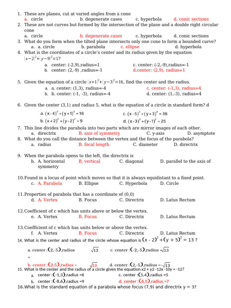Answes Reviewer Practice Test | PDF | Geometry | Euclidean Geometry