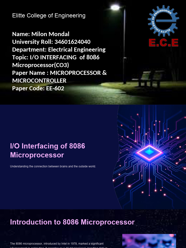 IO Interfacing of 8086 Microprocessor | PDF | Input/Output | Central ...