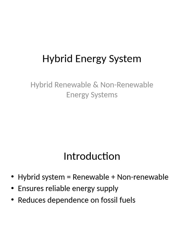 Hybrid Energy System With Diagrams | PDF