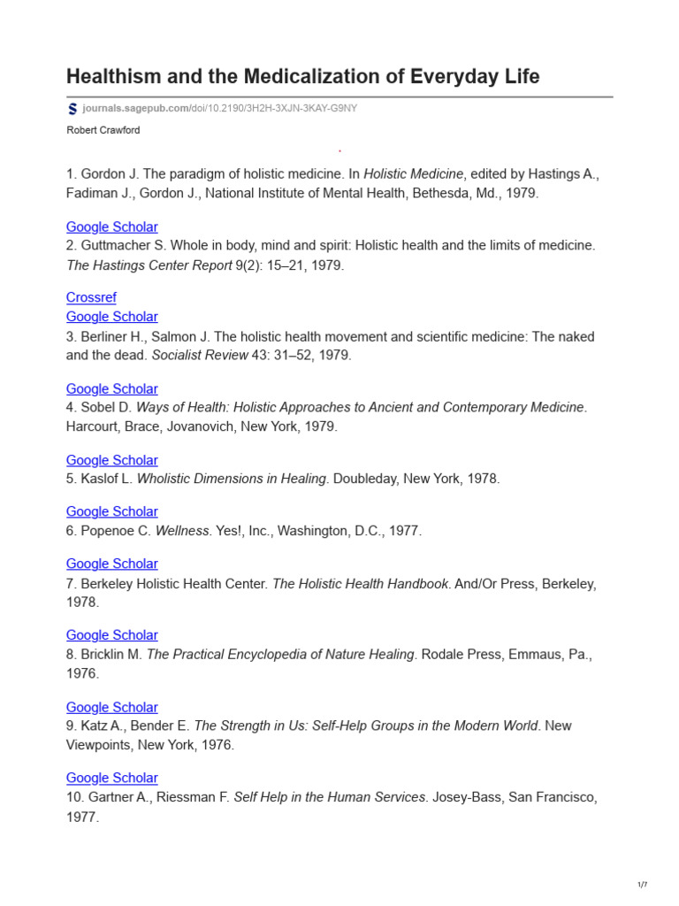 Healthism and The Medicalization of Everyday Life | PDF | Medicine ...