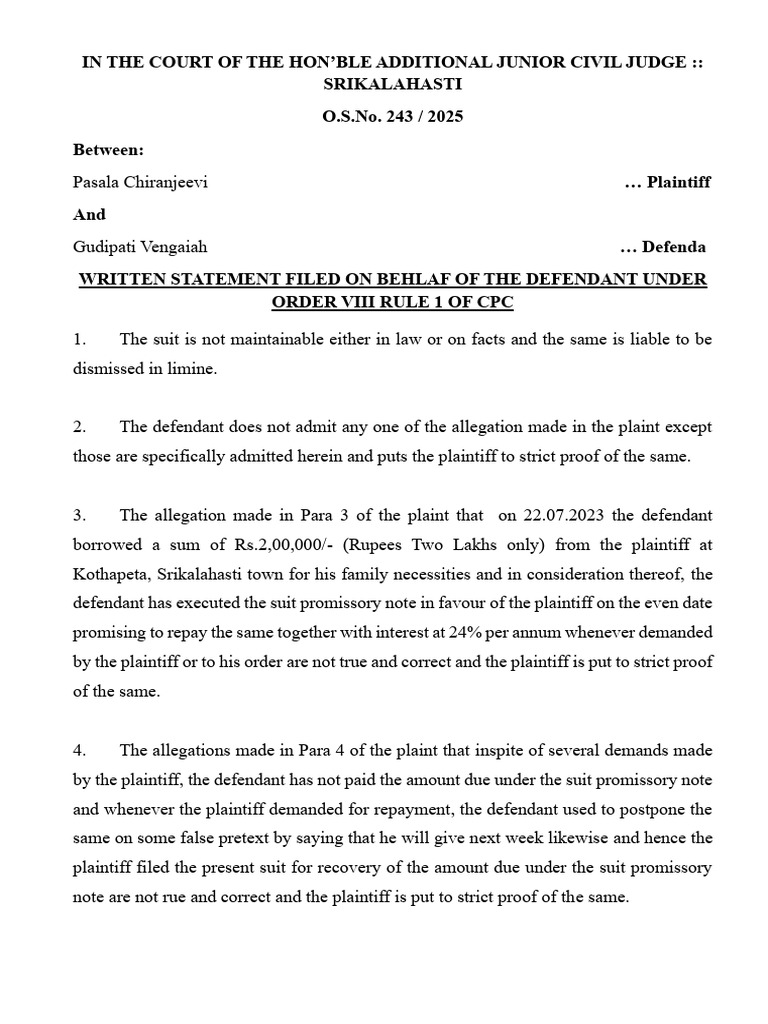 Written Statement | PDF | Lawsuit | Justice