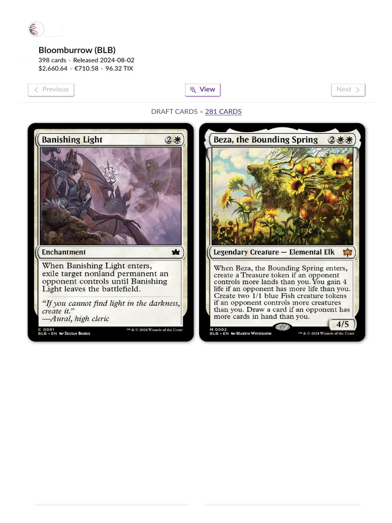 MTG Bloomburrow Card Gallery | PDF