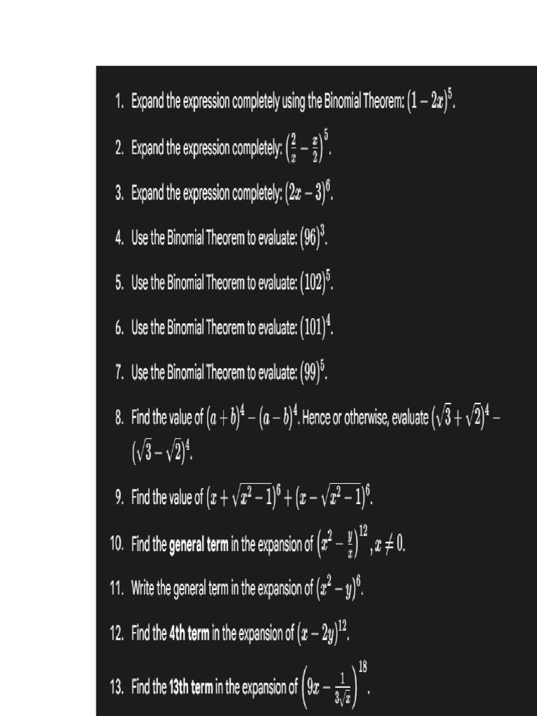 Binomial Theorem | PDF