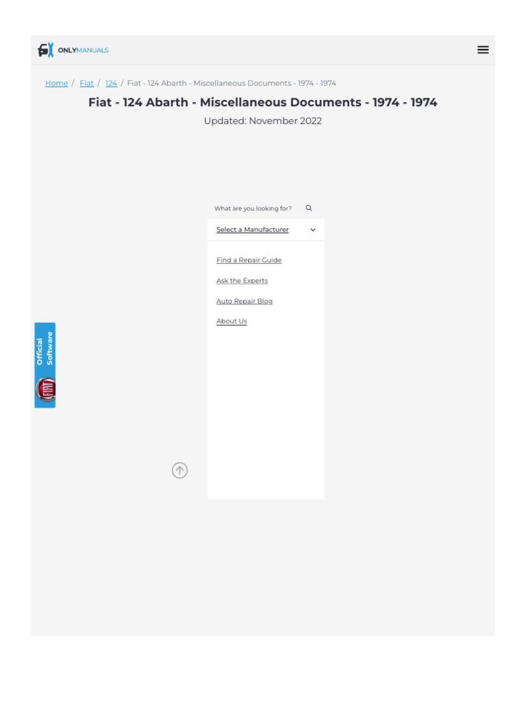 Fiat - 124 Abarth - Miscellaneous Documents - 1974 - 1974 | PDF | Motor ...