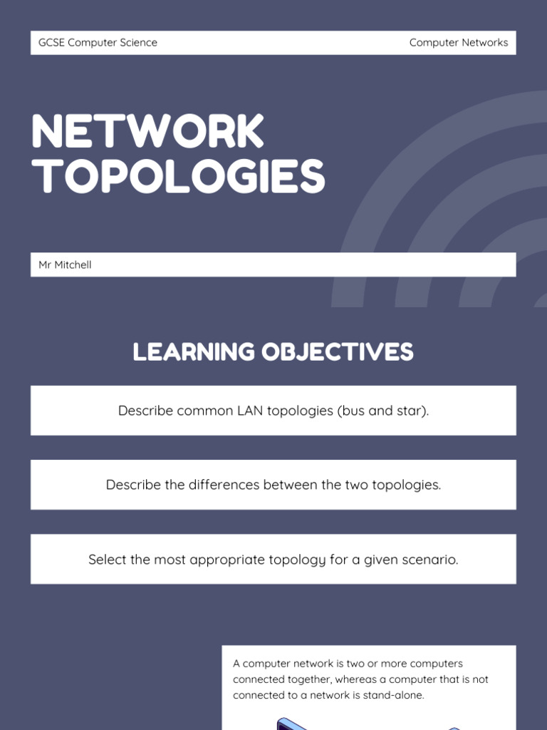Network Topologies Presentation in Blue Clean Style | PDF | Network ...