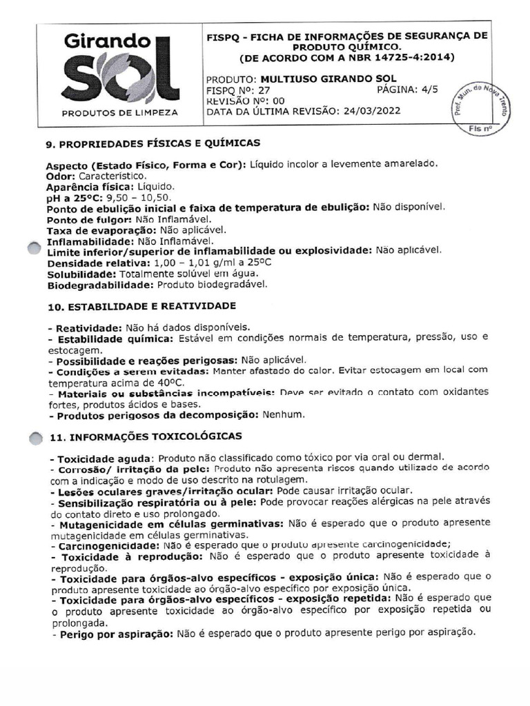 Fispq Multiuso Girassol | PDF