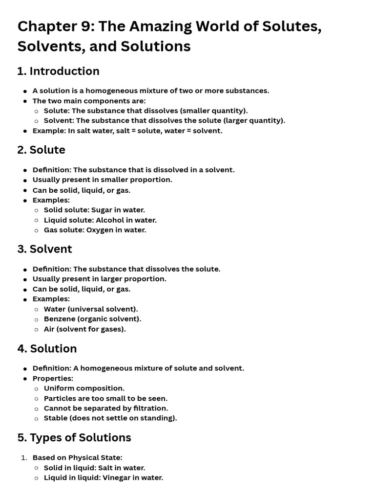 Chapter 9 The Amazing World of Solutes, Solvents, and Solutions | PDF ...
