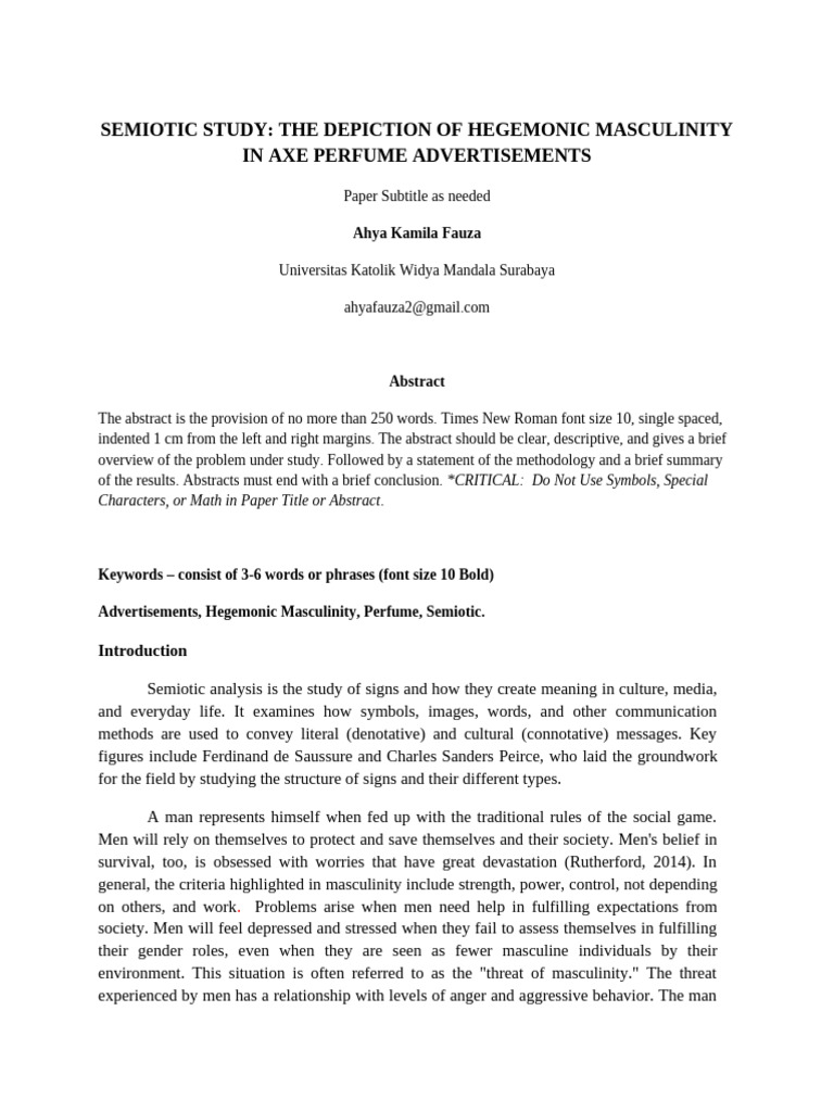 Ahya Kamila Fauza - Hegemonic Masculinity in Cigarette Advertisment ...
