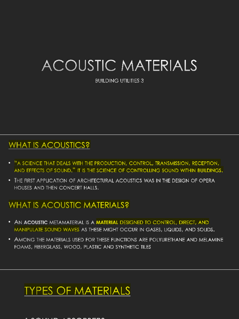 BU 3 Acoustic Materials | PDF | Sound | Classical Mechanics