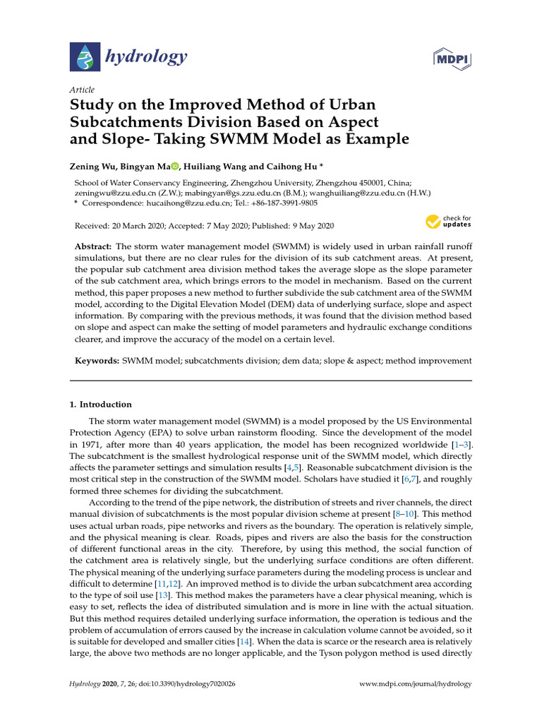 Hydrology 07 00026 v2 | PDF | Drainage Basin | Earth Sciences