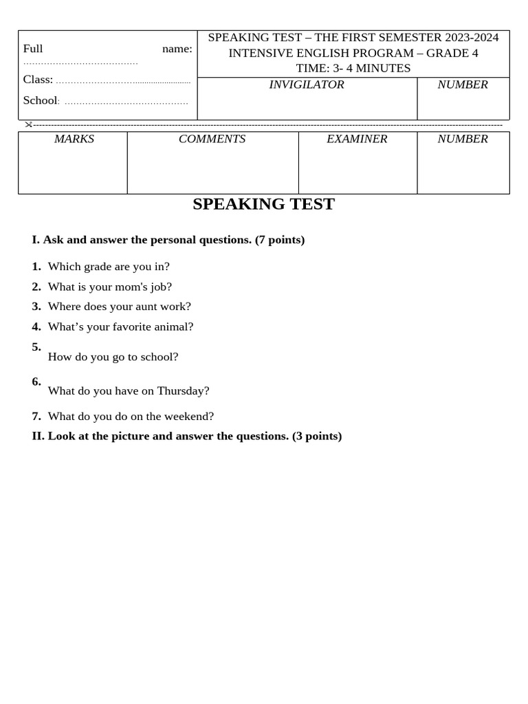 Speaking Test 4TC 2 | PDF | Chess Theory | Chess