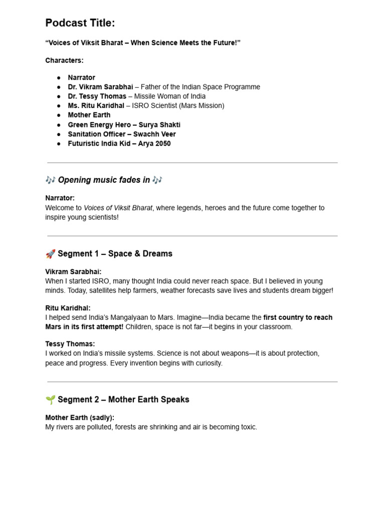 Science Fair Script | PDF