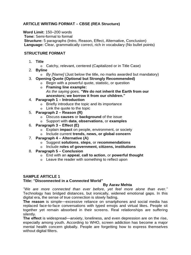 Article Writing | PDF