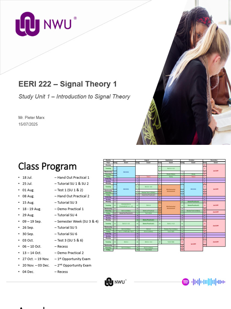 01 - Study Unit 1 - Introduction To Signal Theory | PDF | Electrical ...
