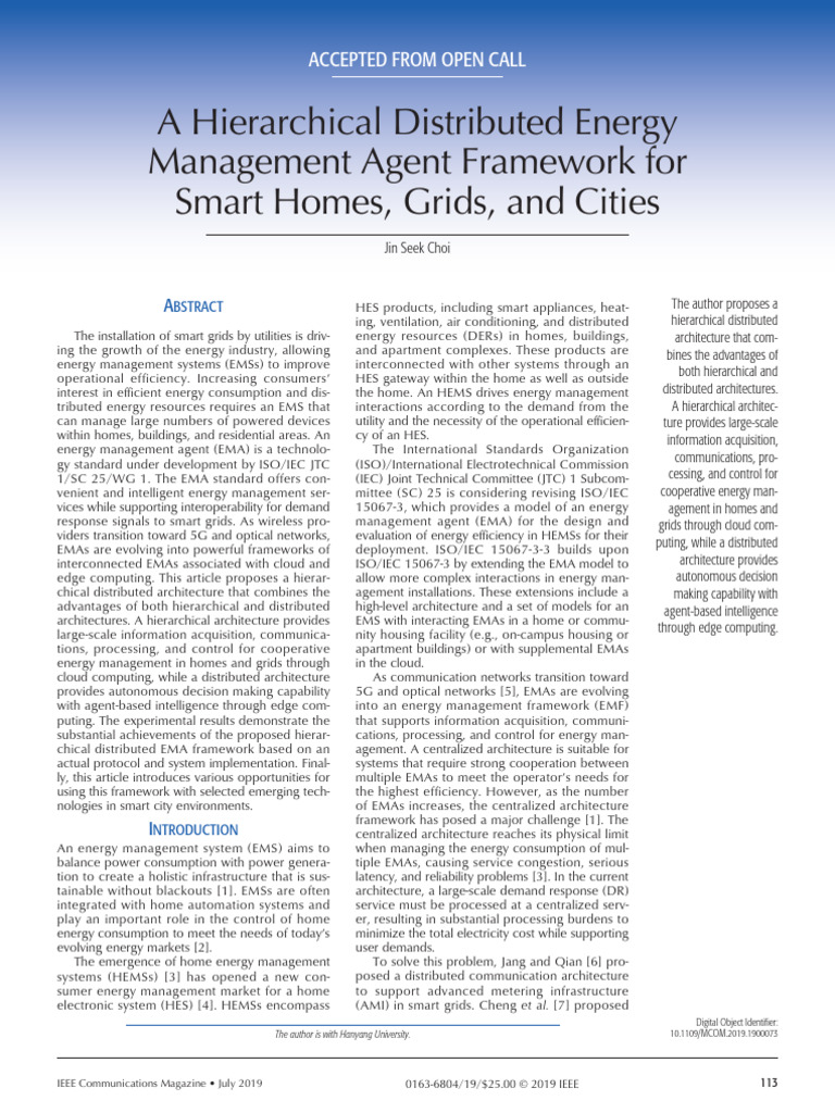 1 A Hierarchical Distributed Energy Management Agent Framework For ...