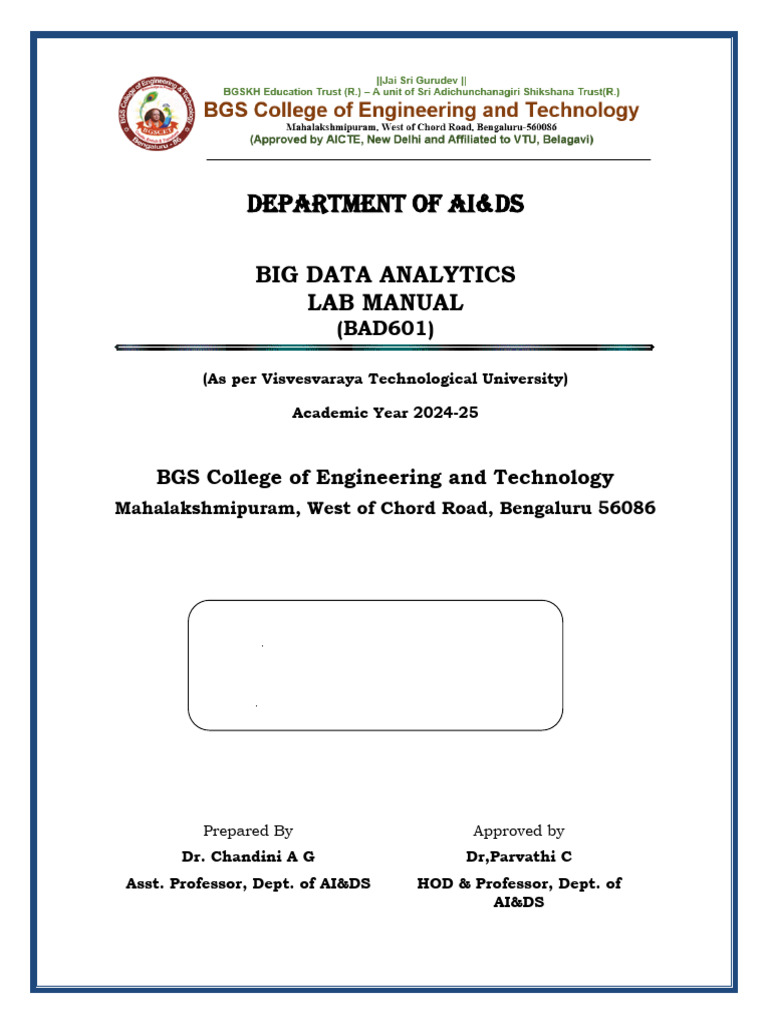 Bda Lab Manual | PDF | Apache Hadoop | Machine Learning