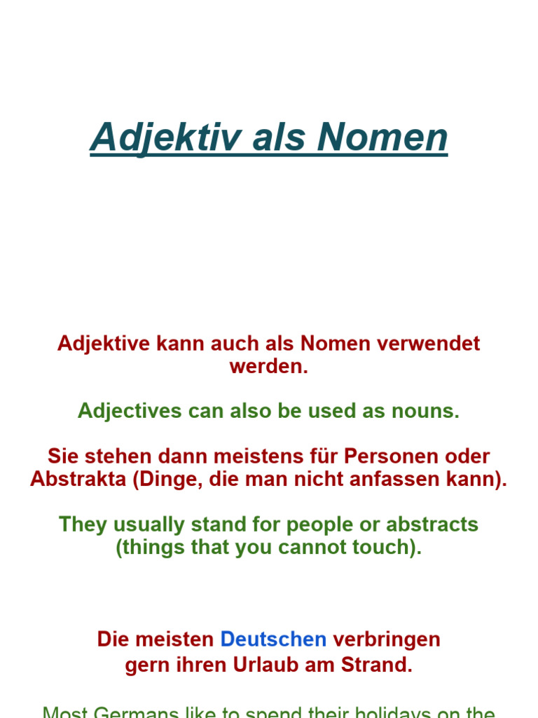 Adjektiv Als Nomen-1 | PDF