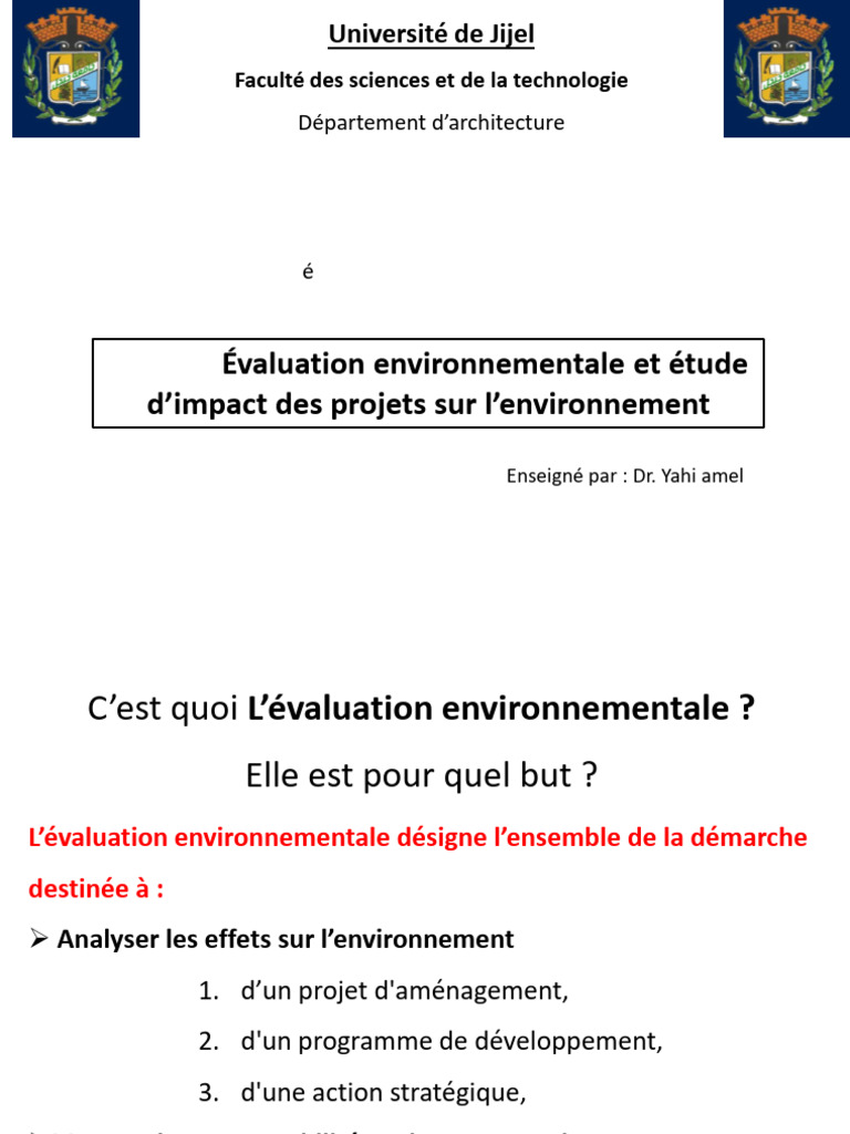 Cours Eie .m2 | PDF | Environnement naturel | Étude d'impact