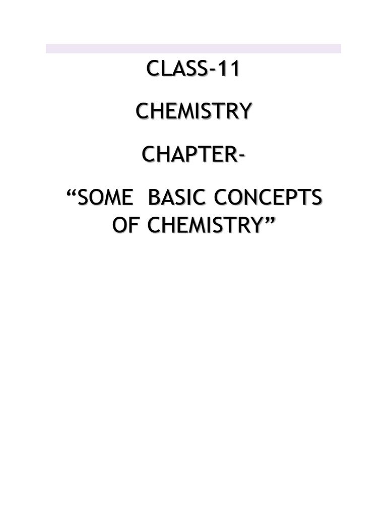 Some Basic Concept of Chemistry Handwritten Notes | PDF
