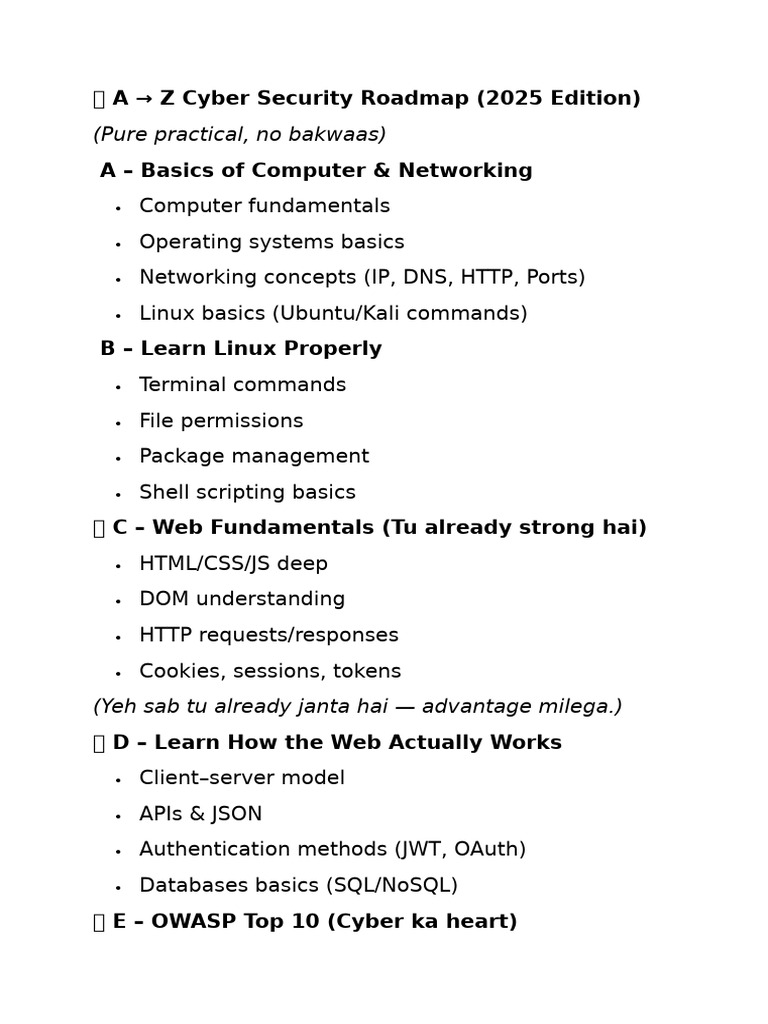 ?cyber Security Roadmap | PDF | Computer Science | Cyberspace