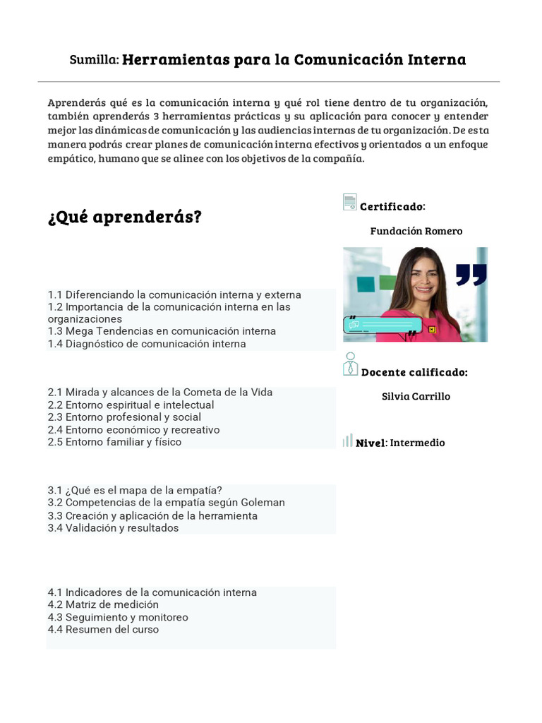 Sumilla - Herramientas para La Comunicación Interna | PDF