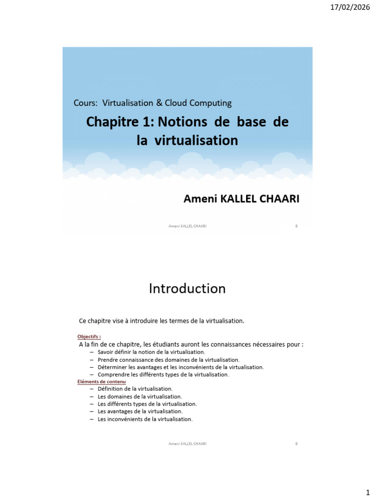 Chap1 Virtualisation P1 | PDF | Machine virtuelle | Virtualisation