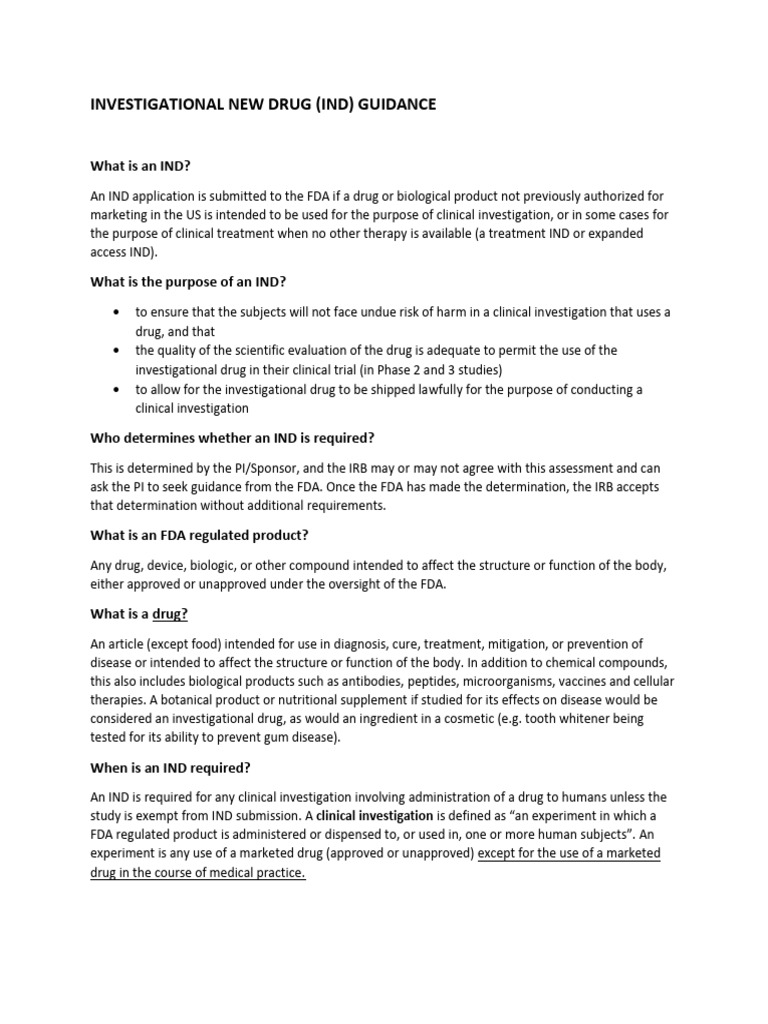 Ind Ide Guidance | PDF | Federal Food | Food And Drug Administration