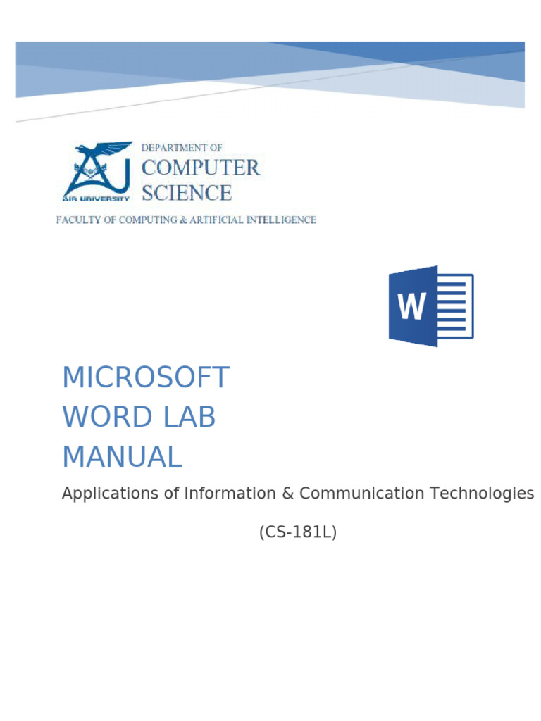 Msword Lab Manual | PDF | Microsoft Word | Window (Computing)