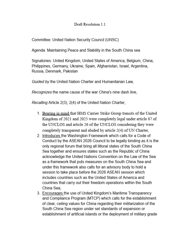 Draft Resolution 1 | PDF