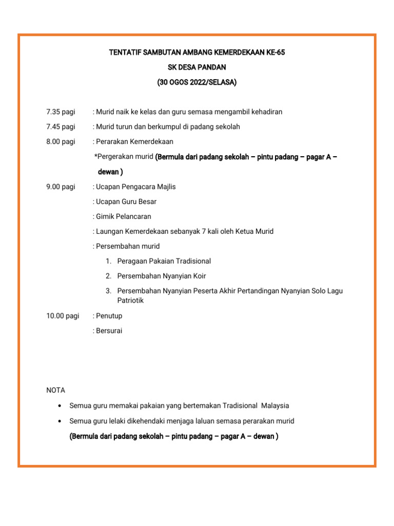 Tentatif Merdeka | PDF