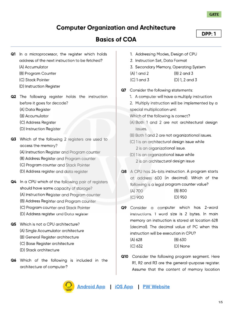 Basics of COA DPP 01 | PDF