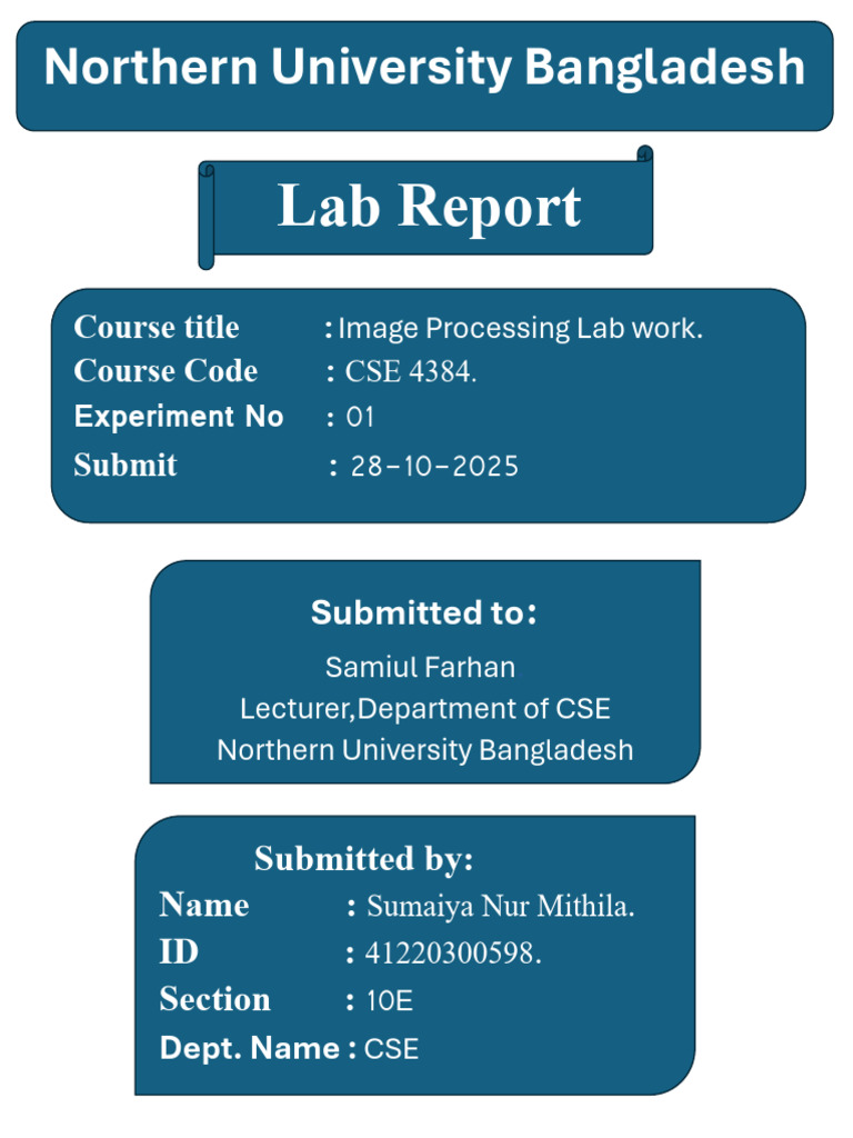 Lab Report | PDF | Rgb Color Model | Color