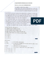 Sample Questions For B.El - Ed. Cee 2012: Bi-Lingual Language Comprehension