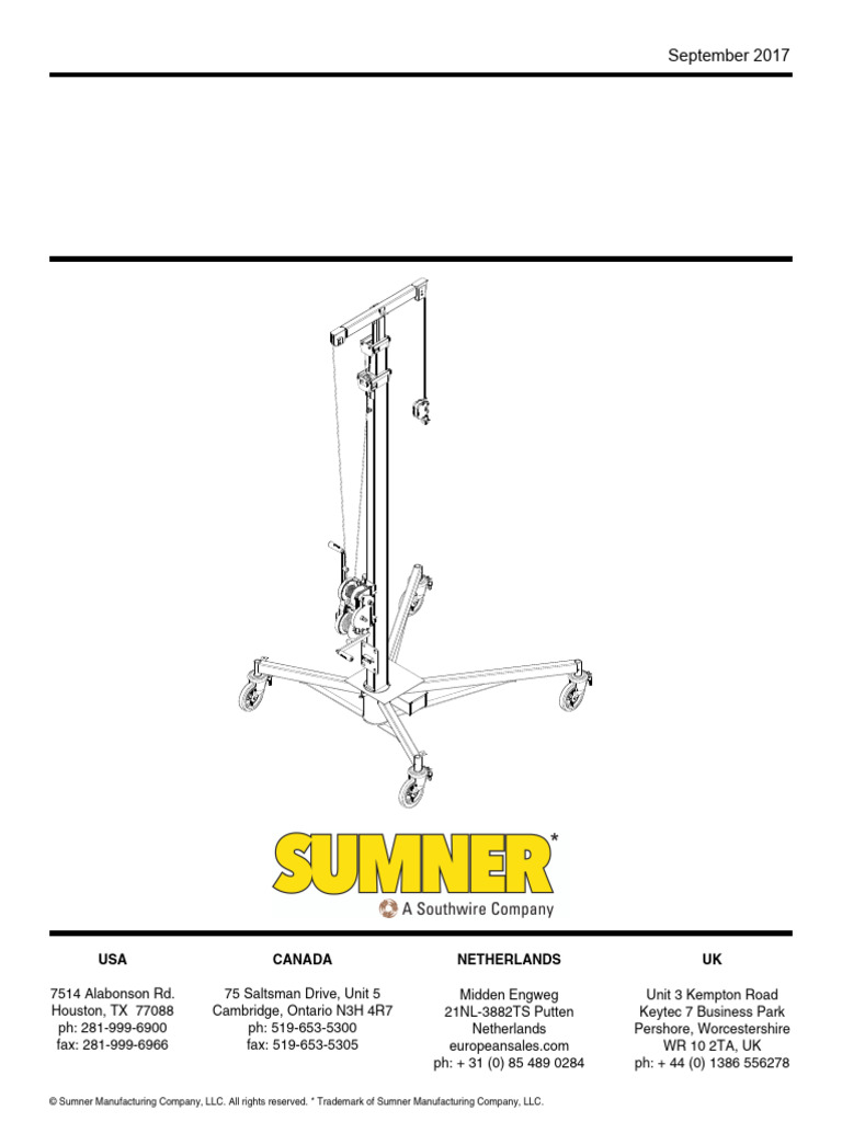Sumner R Series Roust-A-Bout Parts Manual | PDF