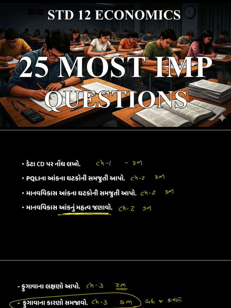 STD 12 Economics Board Exam 2026 Top 25 Most IMP Questions | PDF