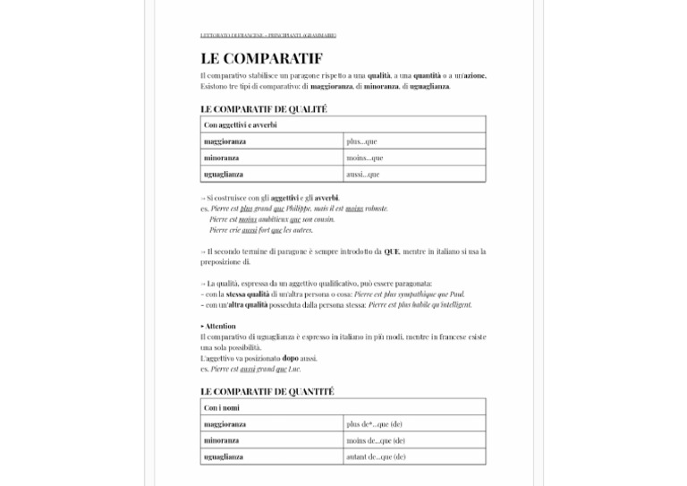 Le Comparatif 1 | PDF