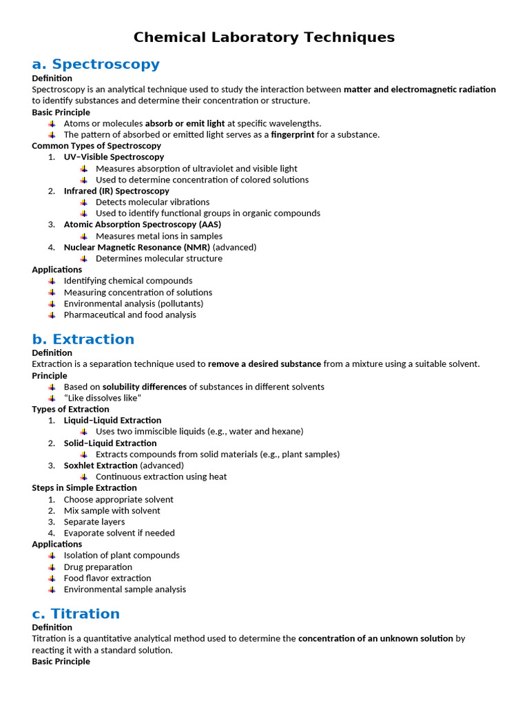 Chemical Laboratory Techniques | PDF | Titration | Chemistry
