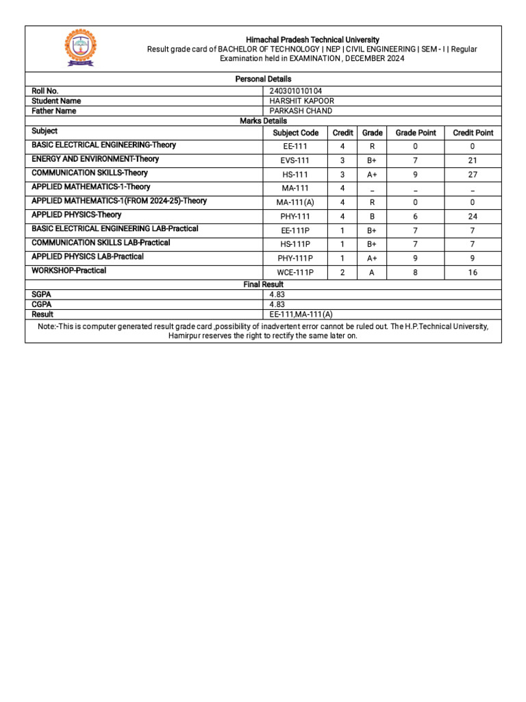 1 Sem | PDF | Physical Sciences | Engineering