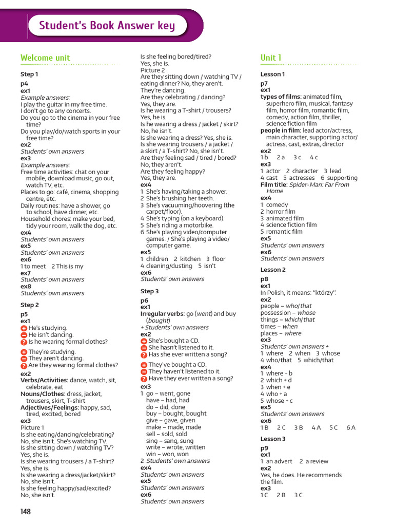 Brainy Kl.7 Student's Book Answer Key | PDF | Skirt