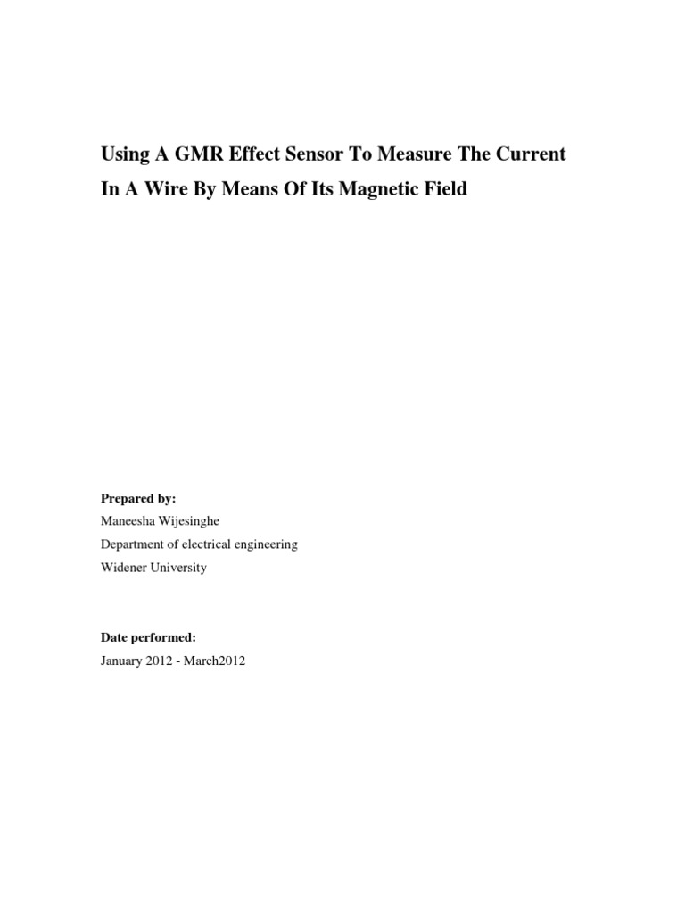 Measuring Current with GMR Sensors | PDF | Magnetic Field | Electrical ...