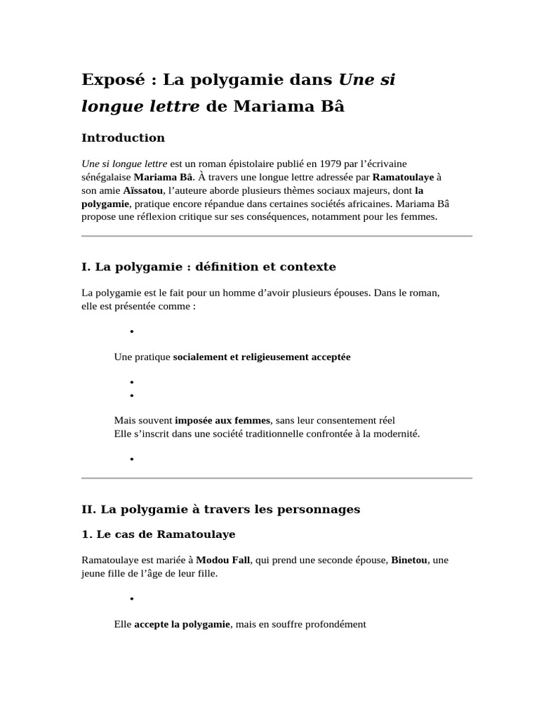 La Polygamie | PDF | Polygamie