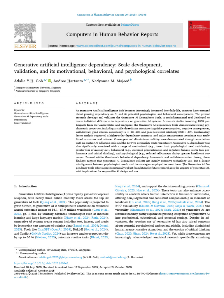 AI Dependency Development Paper (Generative AI Dependency Scale) | PDF ...