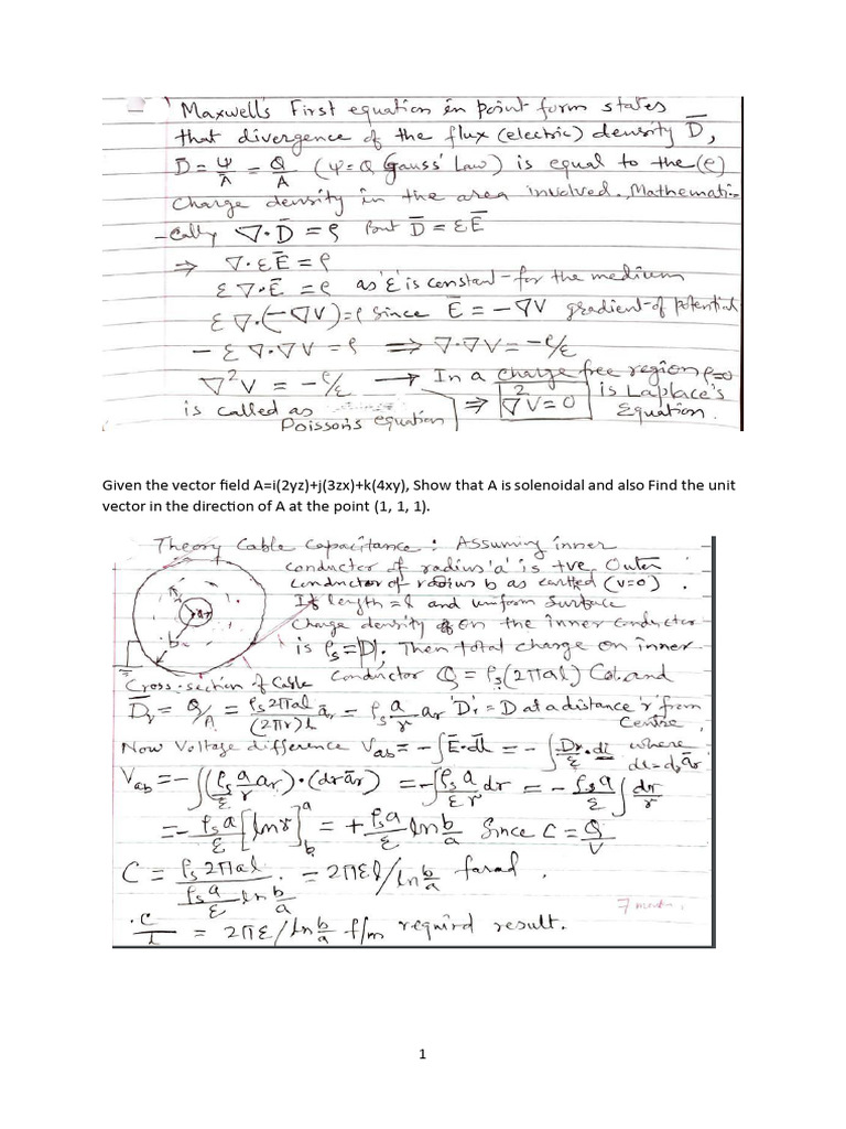 EM 1 Revision Notes. | PDF
