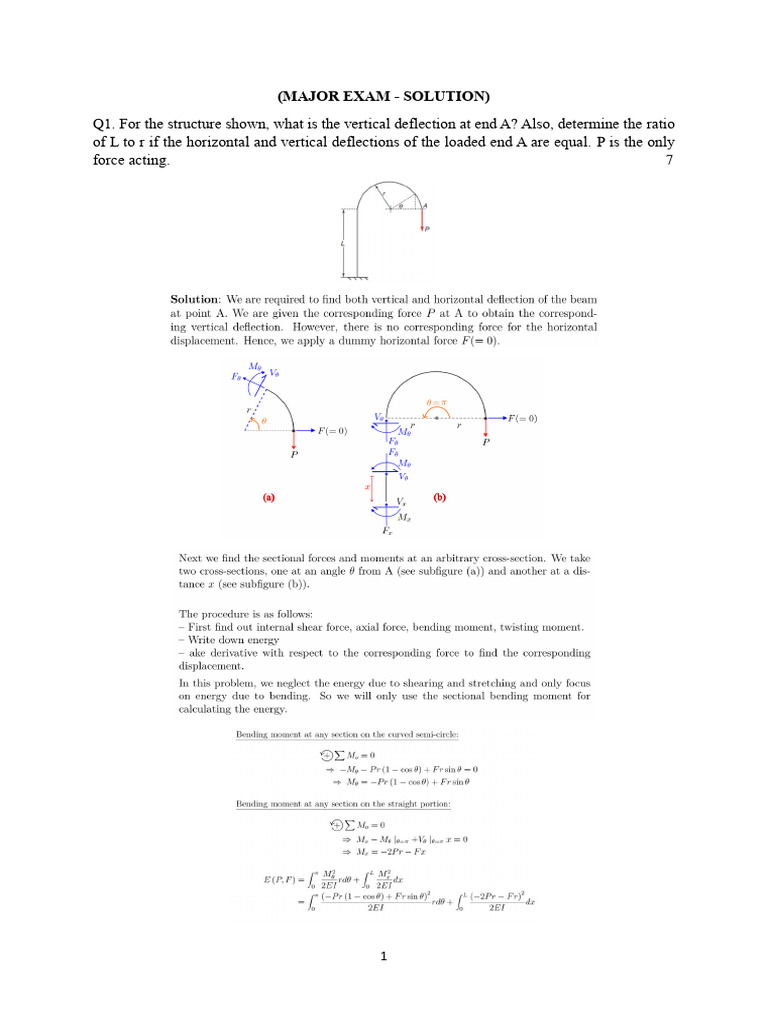 Major - Solution | PDF | Bending | Mechanical Engineering