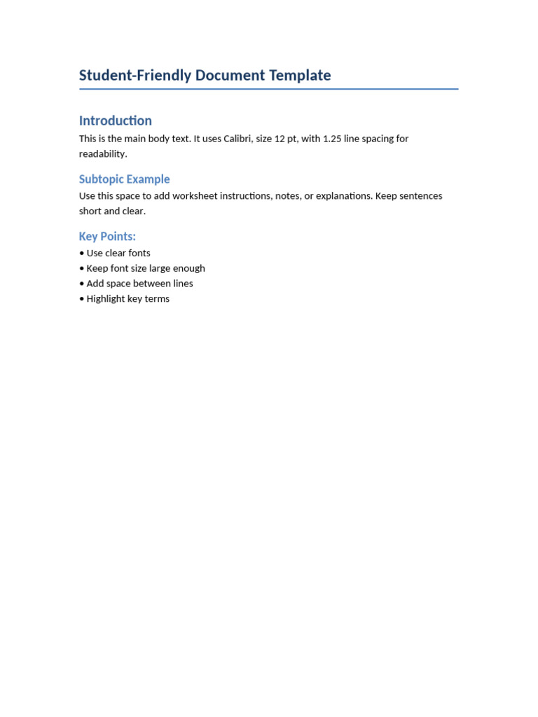 Student Friendly Template | PDF