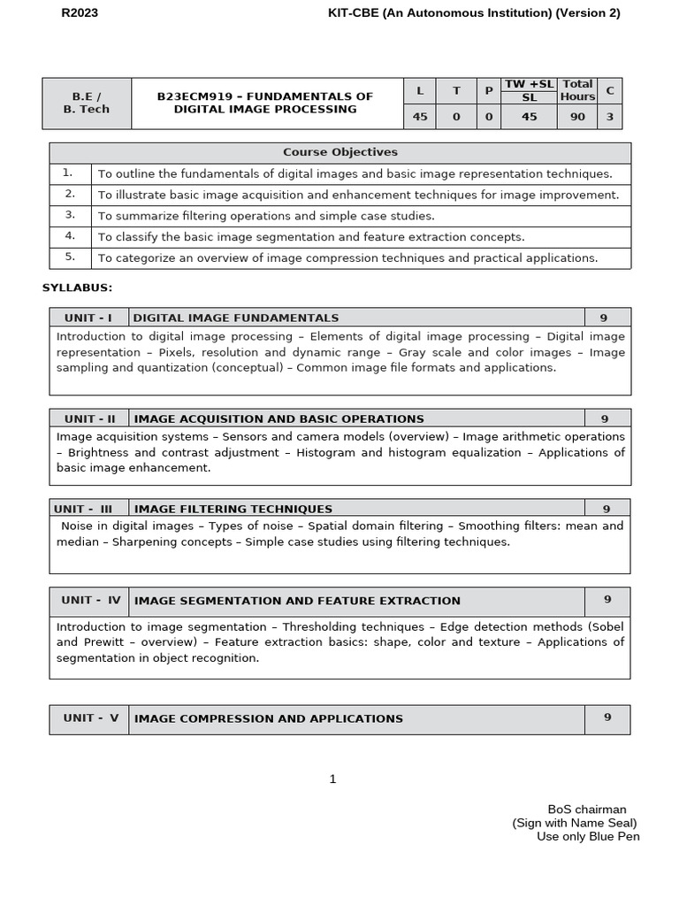B23ecm919 - Fundamentals of Digital Image Processing | PDF | Image ...